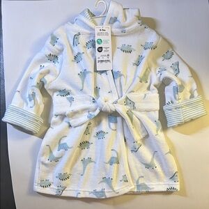 Carters Adorable Dinosaur Print Baby Robe 0-9 months NWT